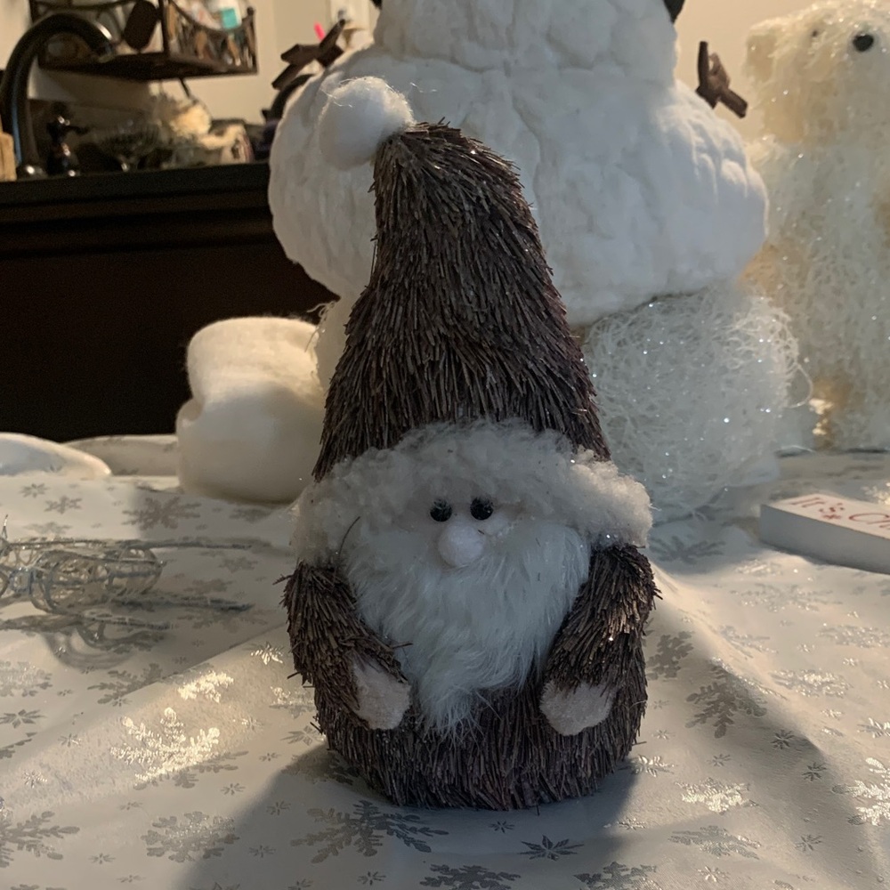 Charming Brown Holiday Gnome Figurine